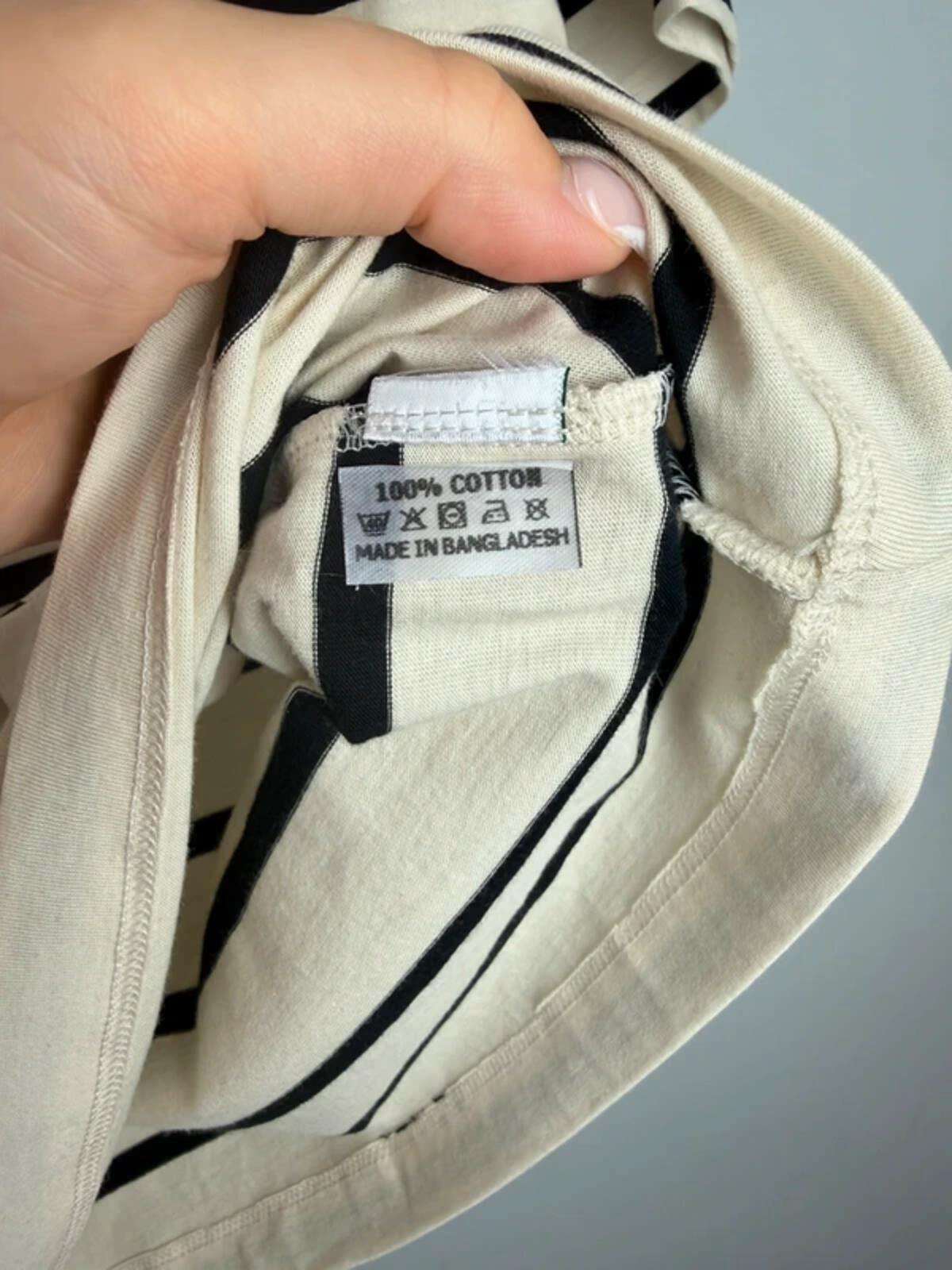 NEW Ex M&S 100% Cotton Black & Cream Short Sleeve Top - Girls Boys 13-14 Years