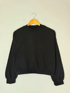 NEW Ex M&S Black Cropped Sweater Jumper - Girls 12-13 Years