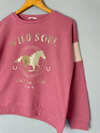 NEW Ex M&S Pink Wild Soul Horse Sweater Jumper - Girls 13-14 Years