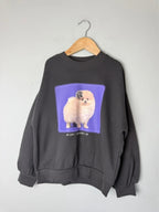 NEW Ex M&S Black Pomeranian Bow Jumper Sweater - Girls 8-9 Years