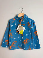 NEW Mountain Warehouse Blue Dinosaur Quarter Zip Fleece - Boys 2-3 Years