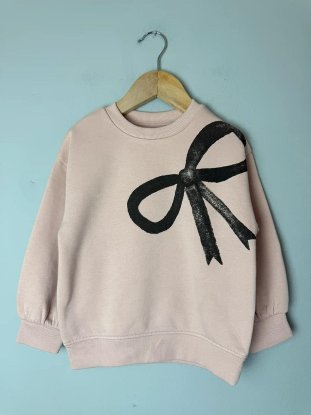 NEW Ex M&S Cotton Rich Pink Bow Sweater Jumper - Girls 3-4 Years