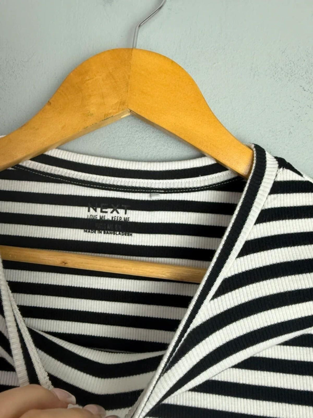 NEW Ex Next Ribbed Black & White Long Sleeve Top - Girls 14 Years