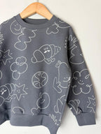 NEW Ex M&S Cotton Rich Doodle Sweater Jumper - Boys 4-5 Years