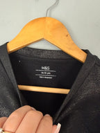 NEW Ex M&S Black Foil Detail Cropped Sweater Jumper - Girls 14-15 Years