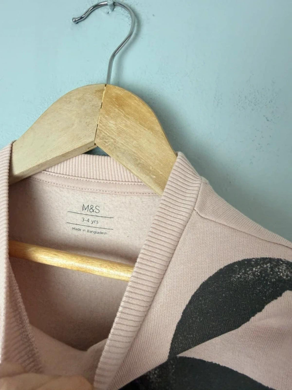NEW Ex M&S Cotton Rich Pink Bow Sweater Jumper - Girls 3-4 Years