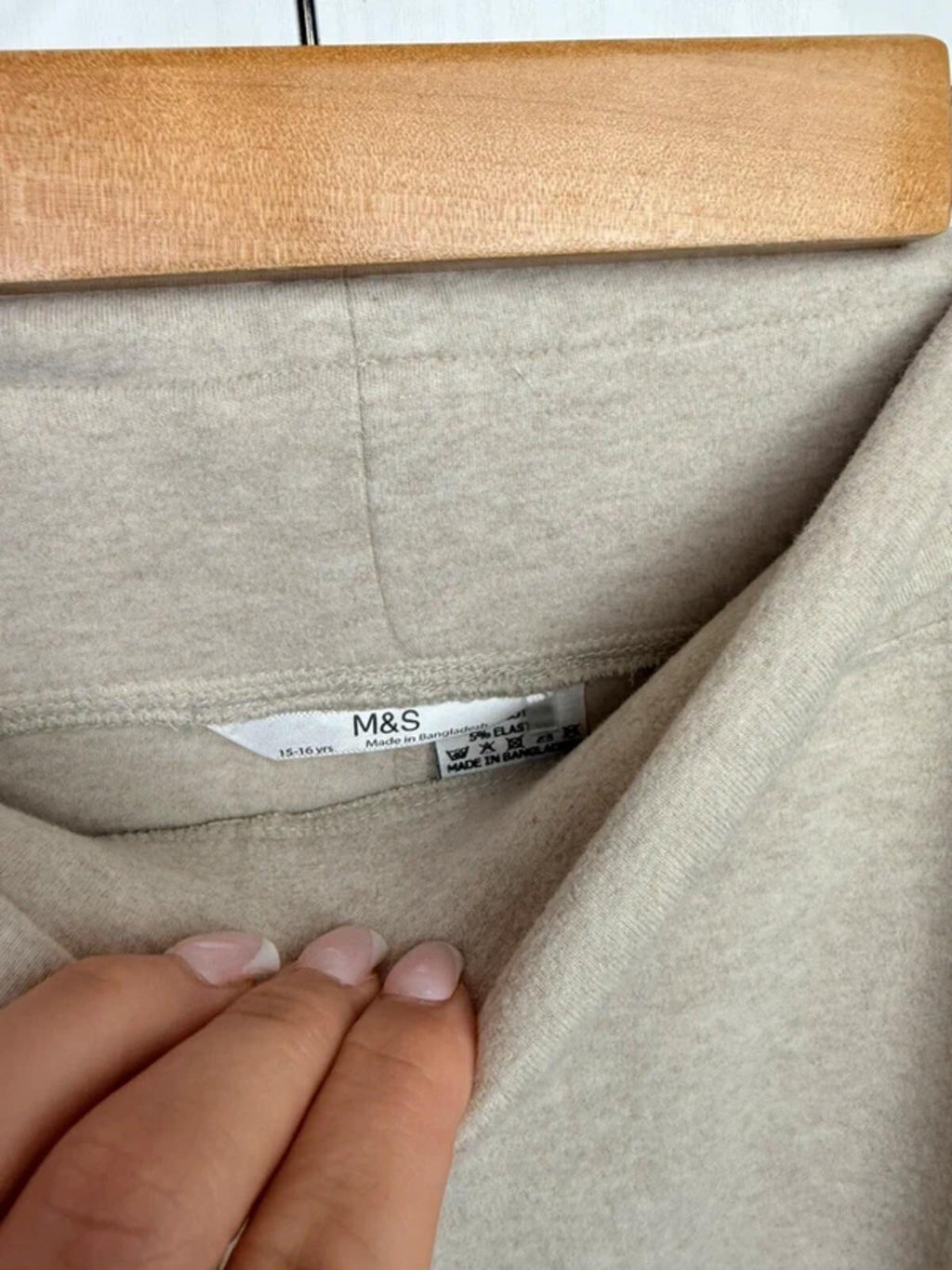 NEW Ex M&S Beige Wide Leg Fleece Leggings Joggers - Girls 15-16 Years