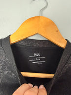 NEW Ex M&S Black Foil Detailed Sweater Jumper - Girls 8-9 Years