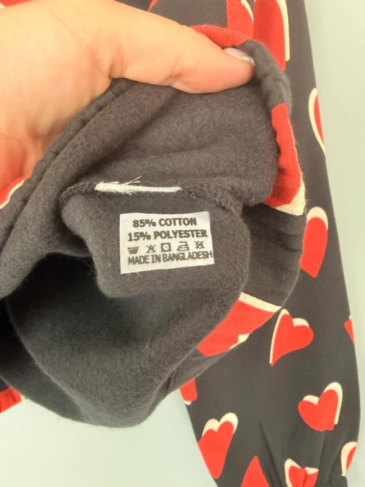 NEW Ex M&S Black & Red Heart Cropped Sweater Jumper - Girls 14-15 Years