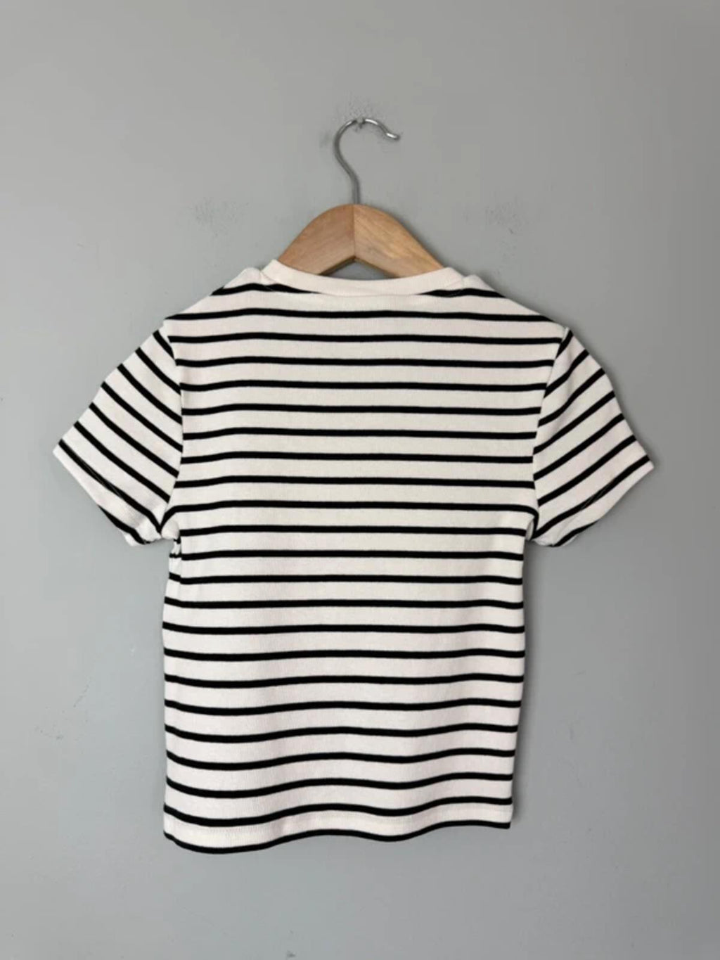 NEW Ex M&S Weekend Club Striped Ribbed Short Sleeve Top - Girls 10-11 Years