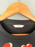 NEW Ex M&S Black & Red Heart Cropped Sweater Jumper - Girls 14-15 Years