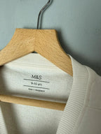 NEW Ex M&S Cream Kitten Cropped Sweater Jumper - Girls 9-10 Years