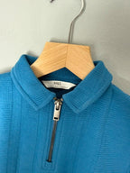 NEW Ex M&S Blue Quarter Zip Short Sleeve Polo Shirt - Boys 4-5 Years