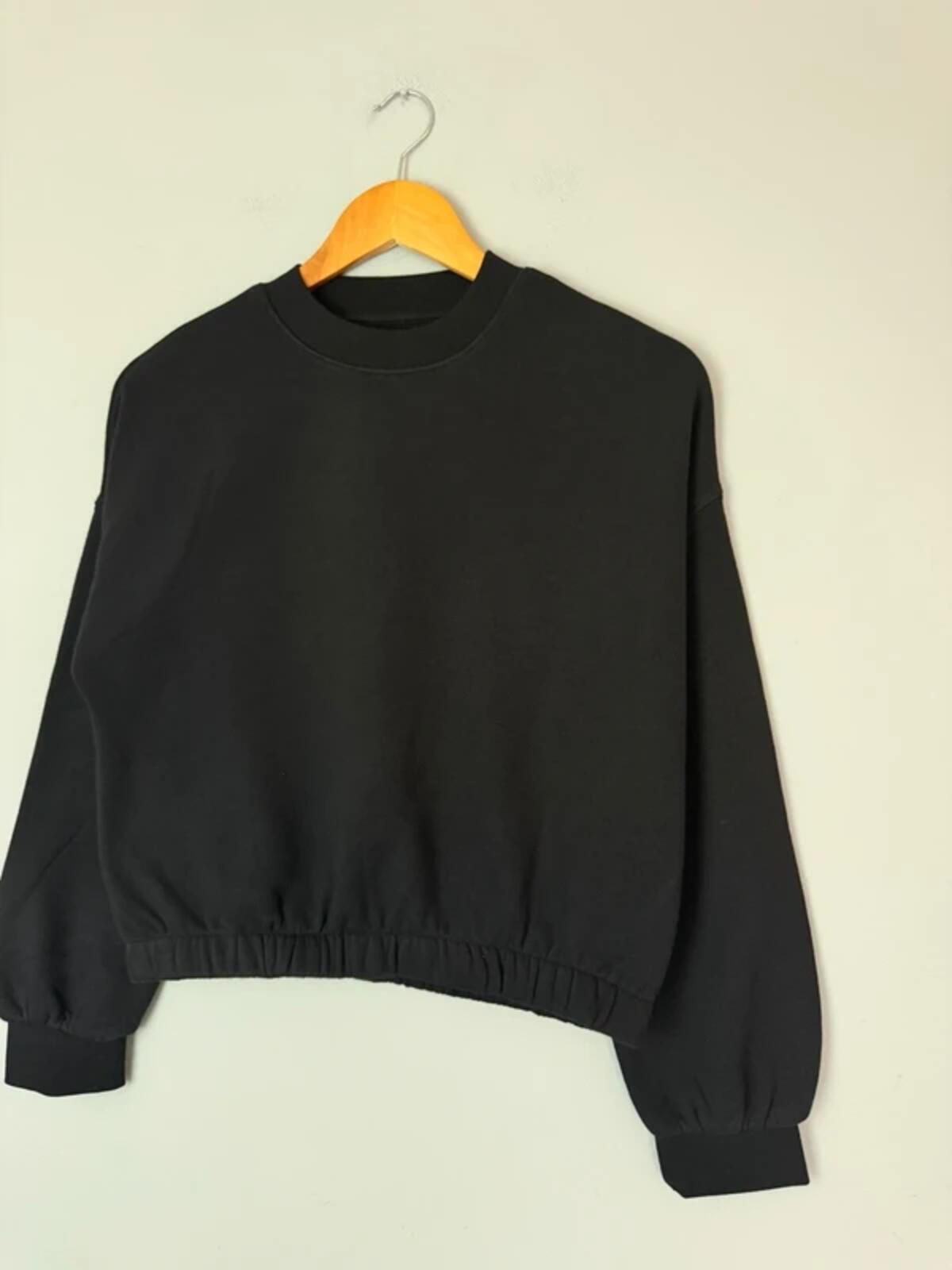 NEW Ex M&S Black Cropped Sweater Jumper - Girls 12-13 Years