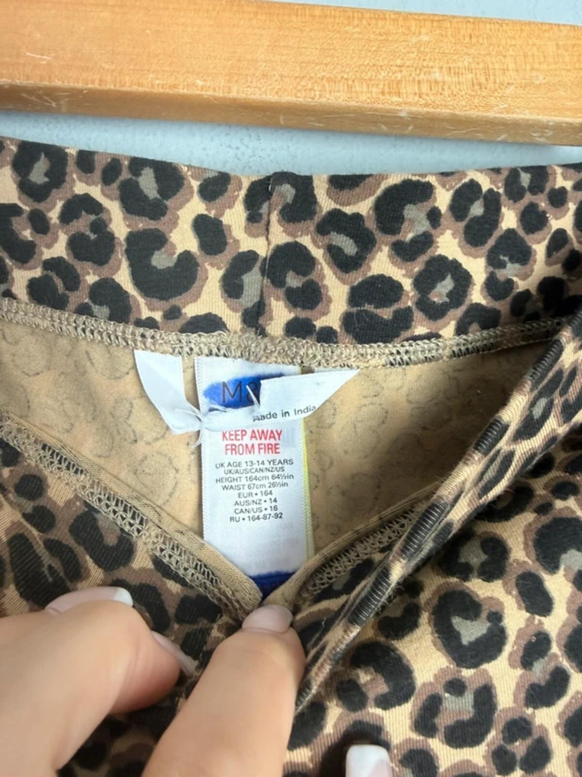 NEW Ex M&S Leopard Print Cycle Shorts - Girls 13-14 Years