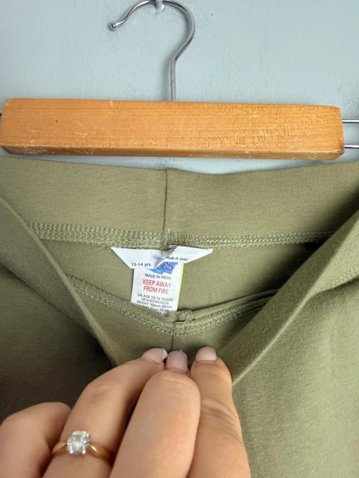 NEW Ex M&S Green Khaki Leggings - Girls 13-14 Years