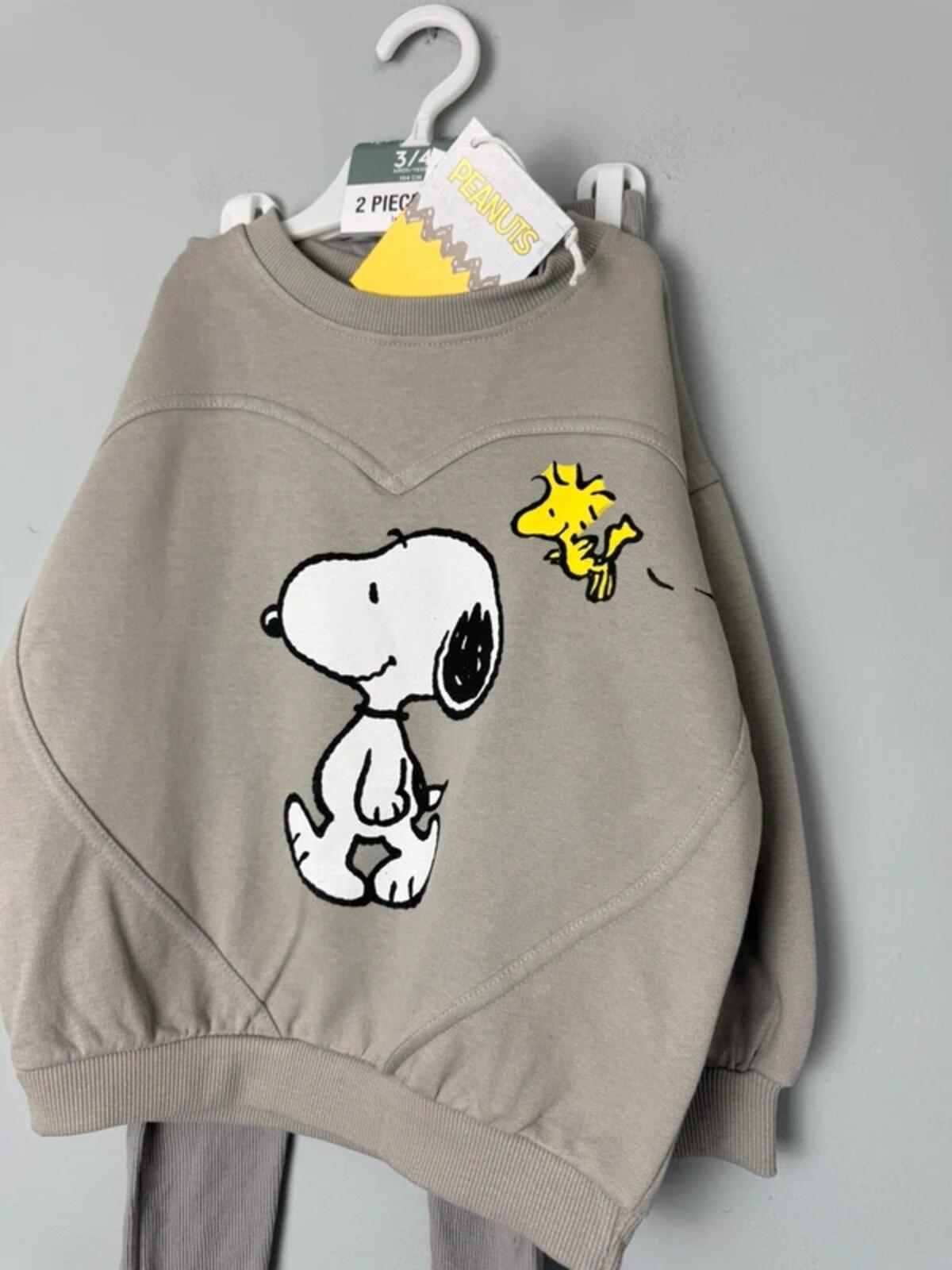 NEW Lefties Peanuts Snoopy 2 Piece Co-ord Set Jumper Leggings - Girls Boys 3-4 Years