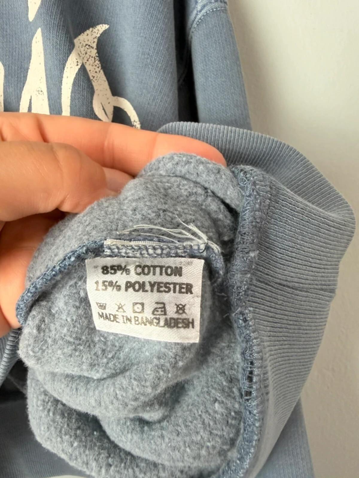 NEW Ex M&S Cotton Rich Paris Blue Cropped Sweater Jumper - Girls 9-10 Years