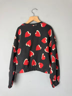 NEW Ex M&S Red Heart Cropped Sweater Jumper - Girls 7-8 Years