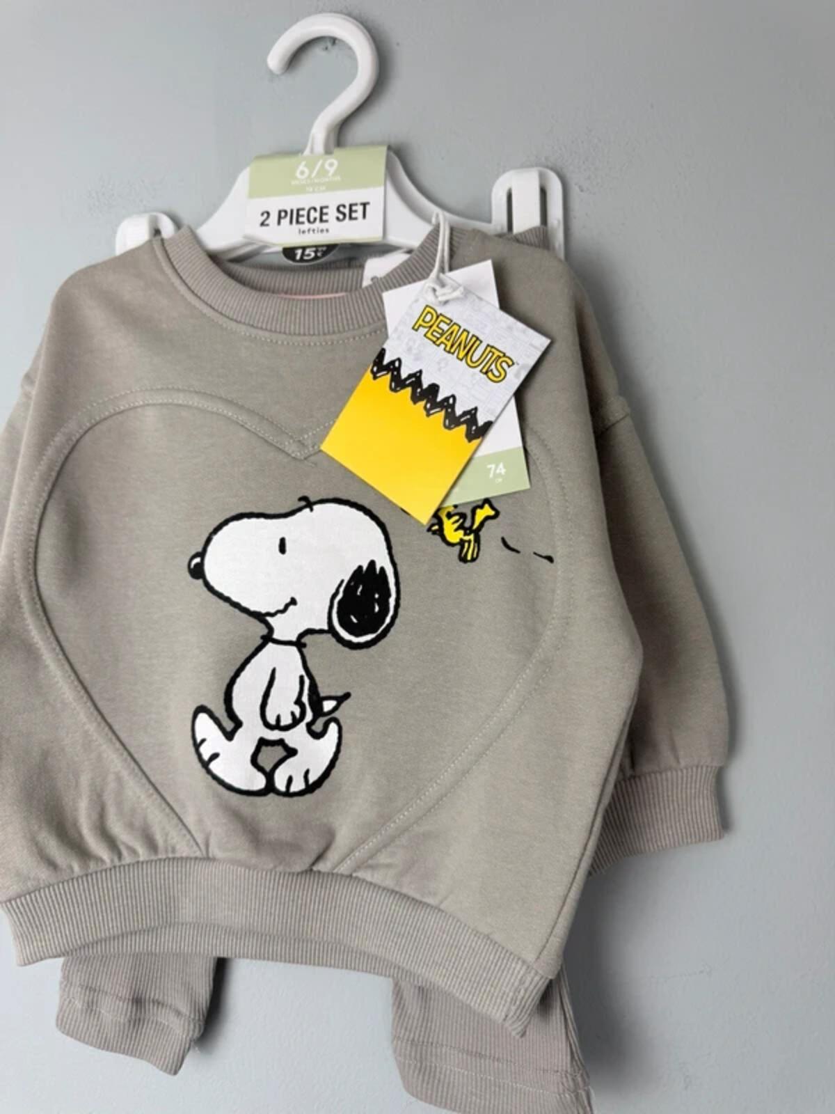 NEW Lefties Peanuts Snoopy 2 Piece Co-ord Jumper & Leggings - Unisex 6-9 Months