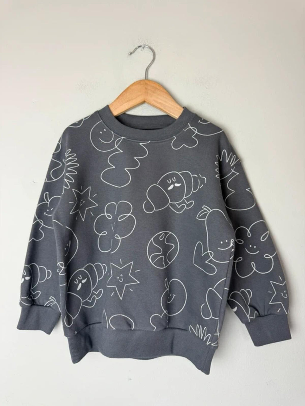 NEW Ex M&S Cotton Rich Doodle Sweater Jumper - Boys 4-5 Years