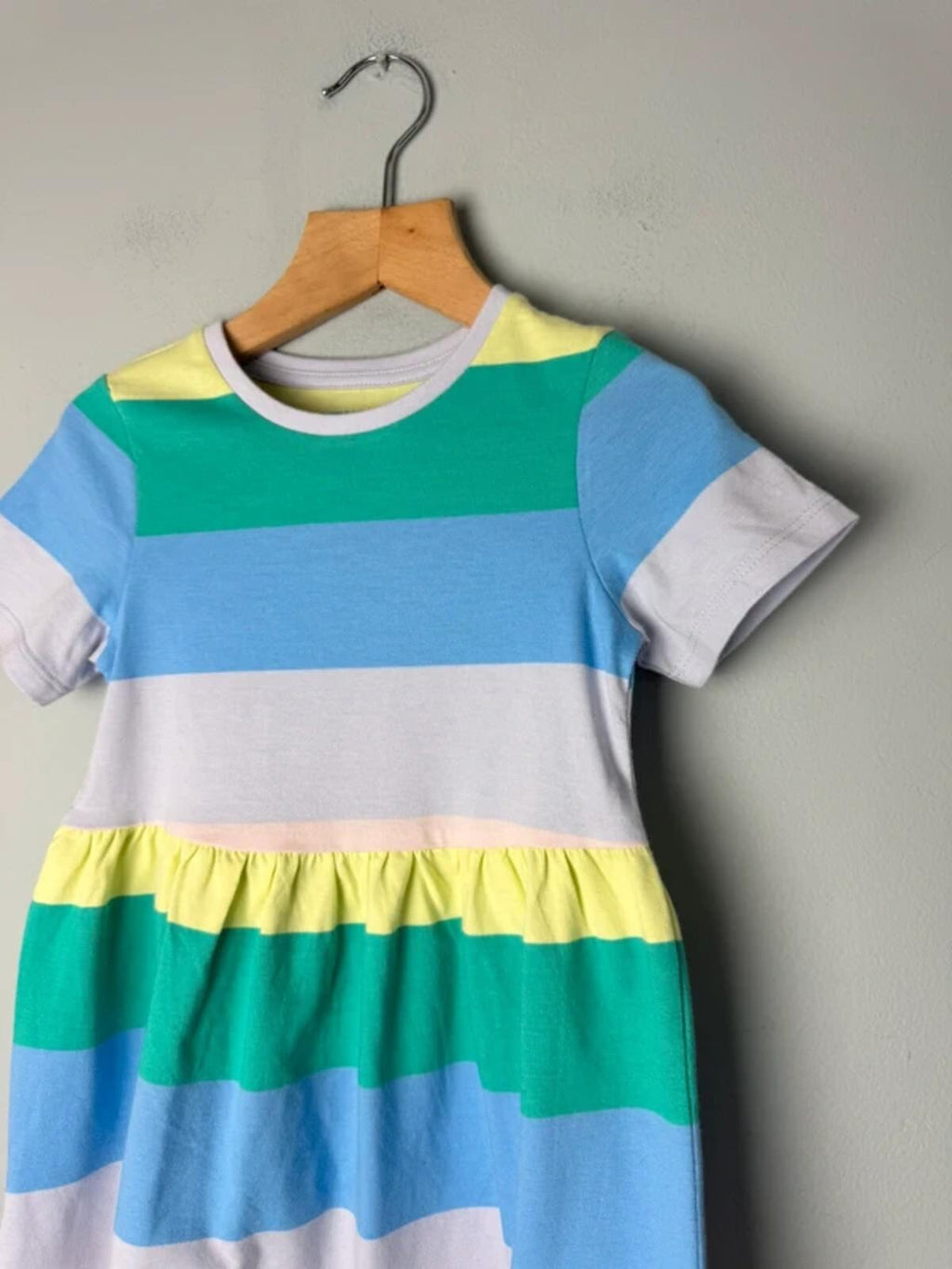 NEW Ex M&S 100% Cotton Multicolour Striped Dress - Girls 2-3 Years