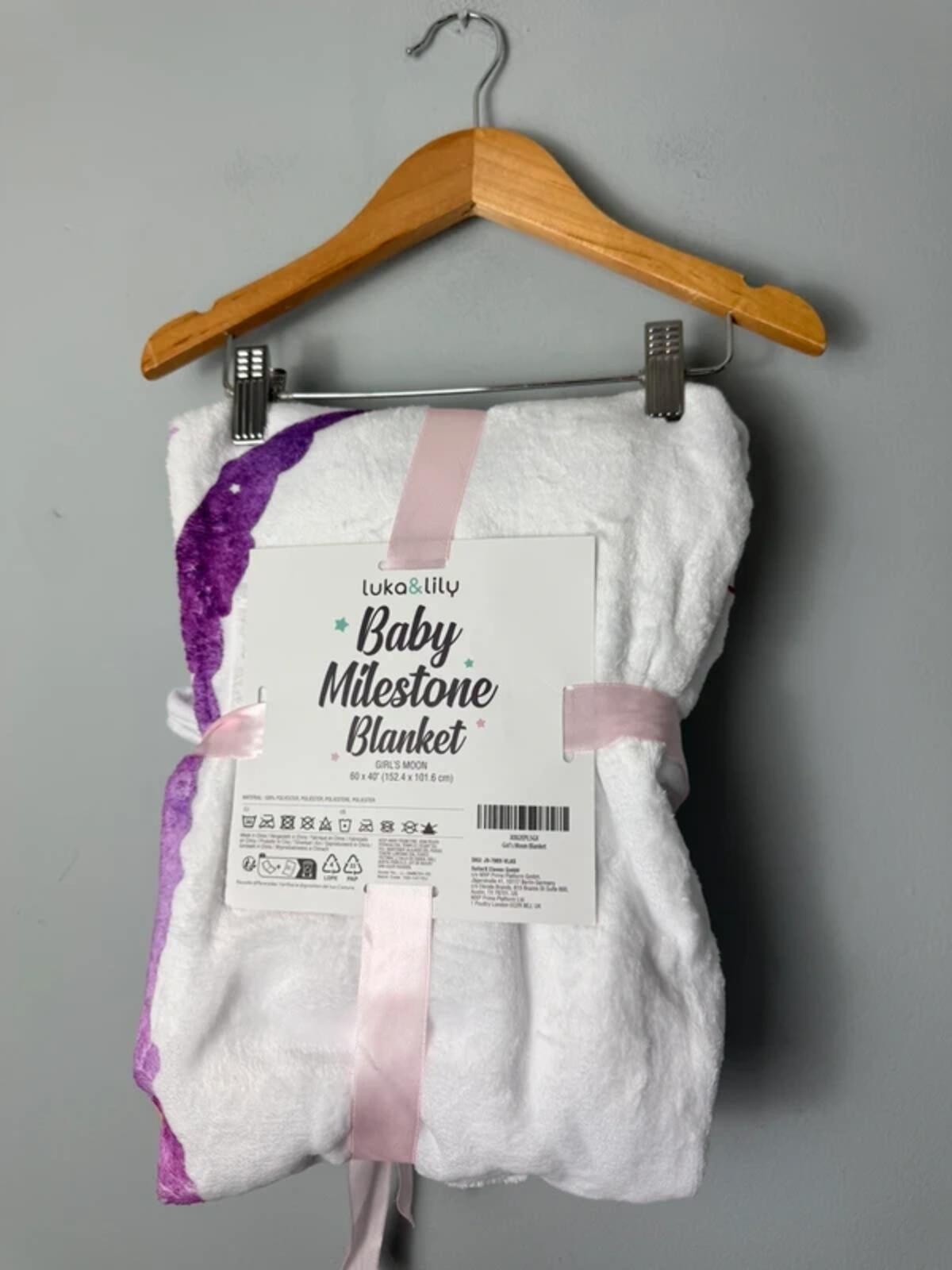 Luka & Lily Floral Baby Milestone Blanket with accessories