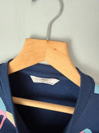 NEW Ex M&S Navy & Pink Unicorn Jumper Sweater - Girls 5-6 Years