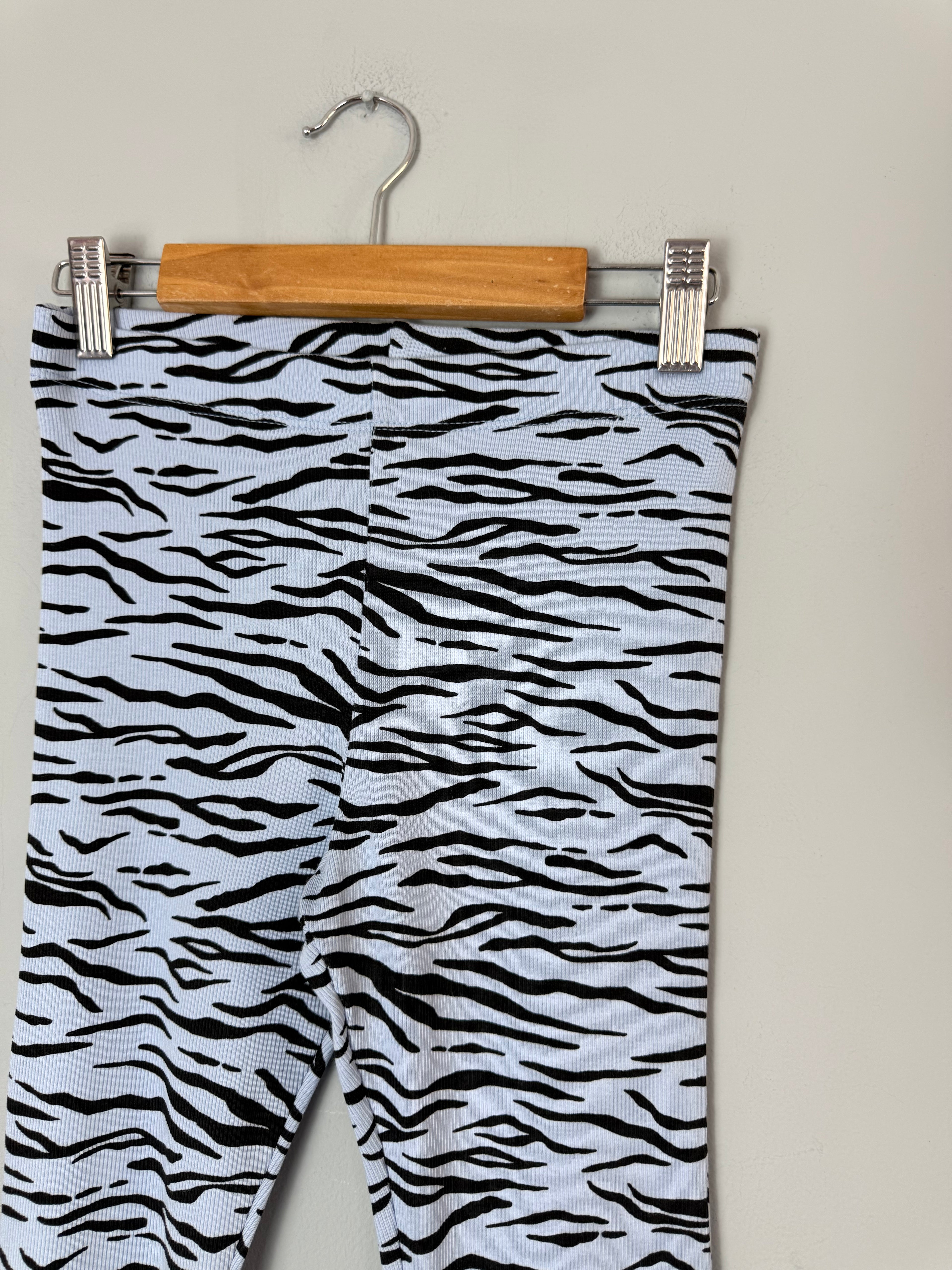 NEW Ex M&S Blue Zebra Print Leggings - Girls 6-7 Years