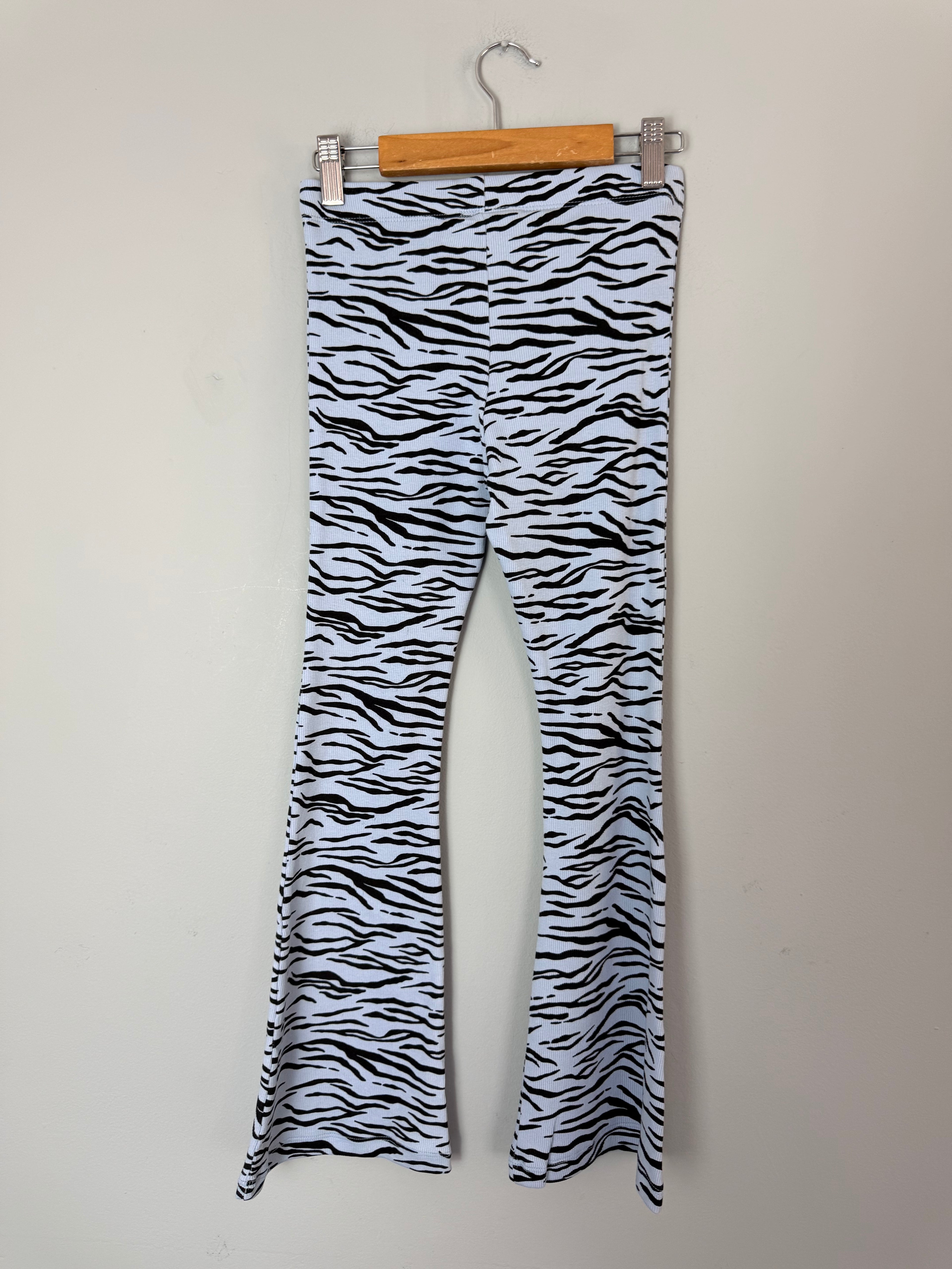 NEW Ex M&S Blue Zebra Print Leggings - Girls 6-7 Years