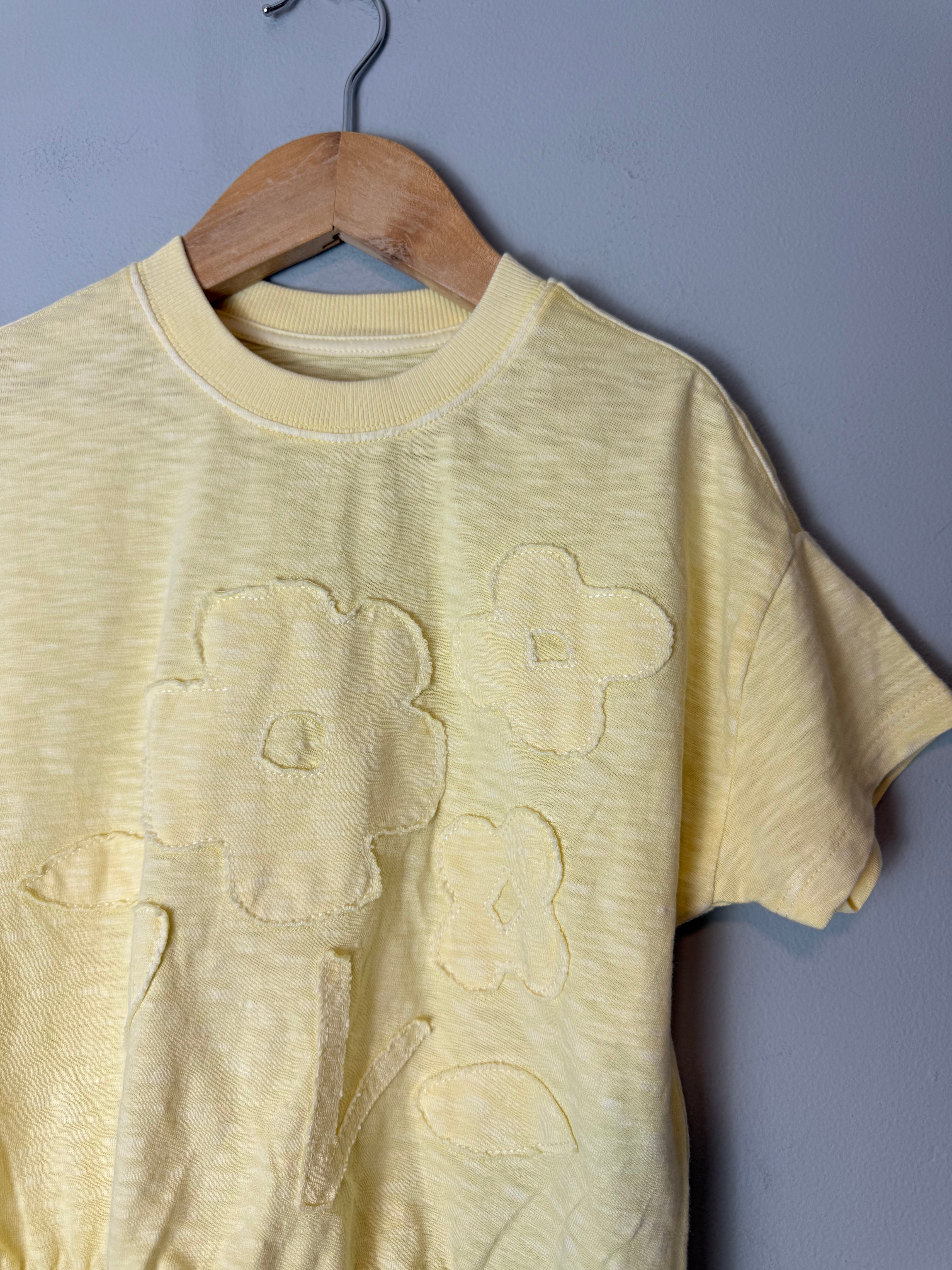 NEW Ex M&S Yellow Floral Short Sleeve Top - Girls 2-3 Years