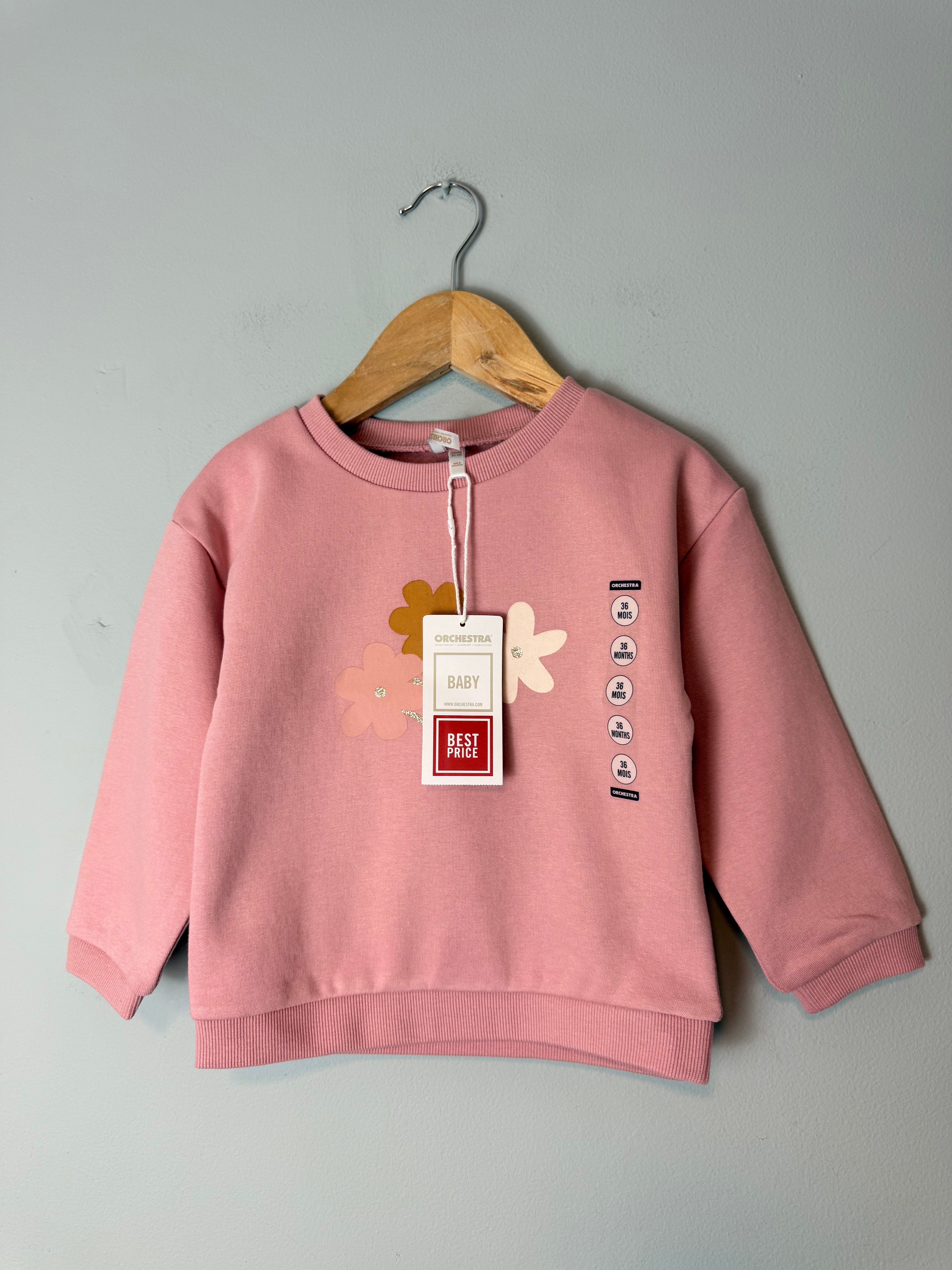 NEW Orchestra Pink Floral Jumper - Girls 36 Months
