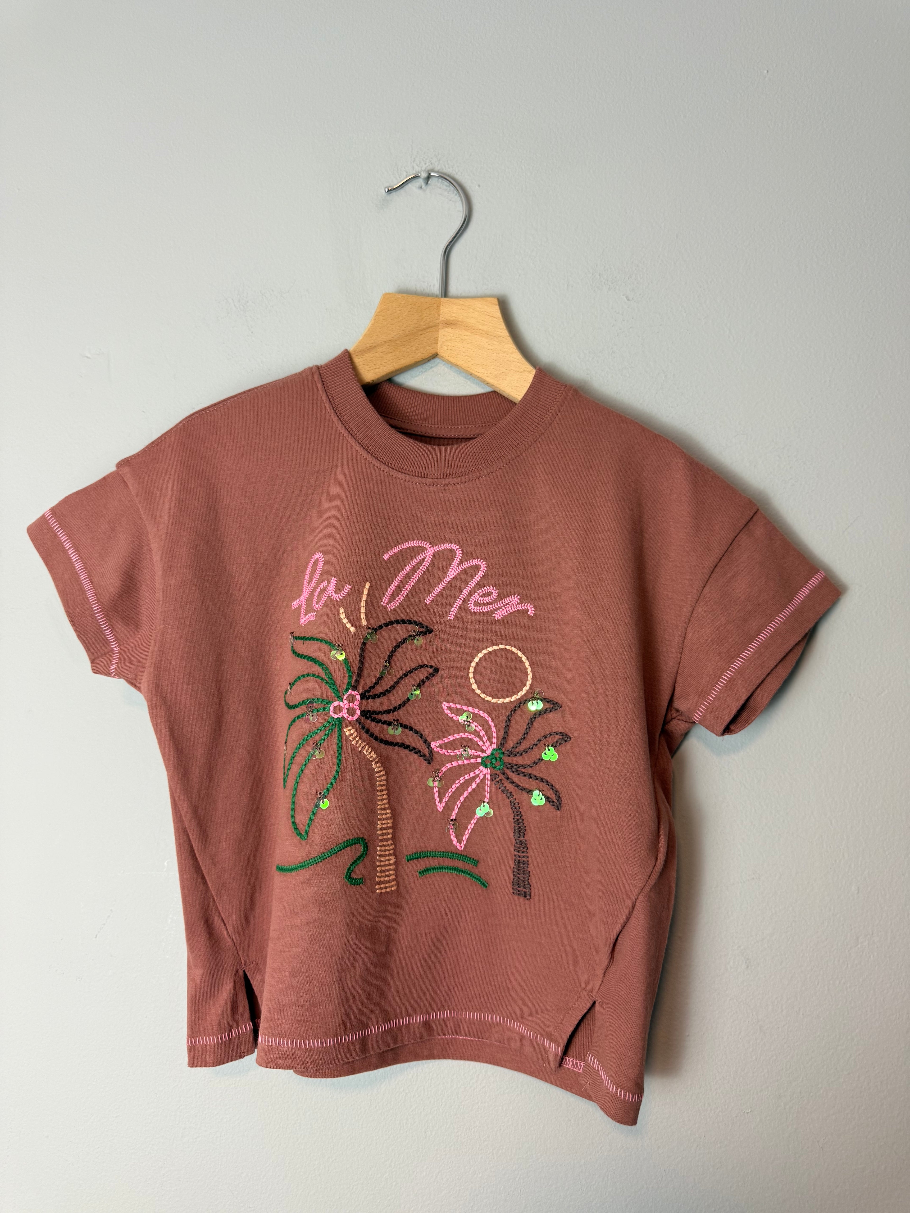 NEW Ex M&S La Mer Sequin Short Sleeve Top - Girls 5-6 Years