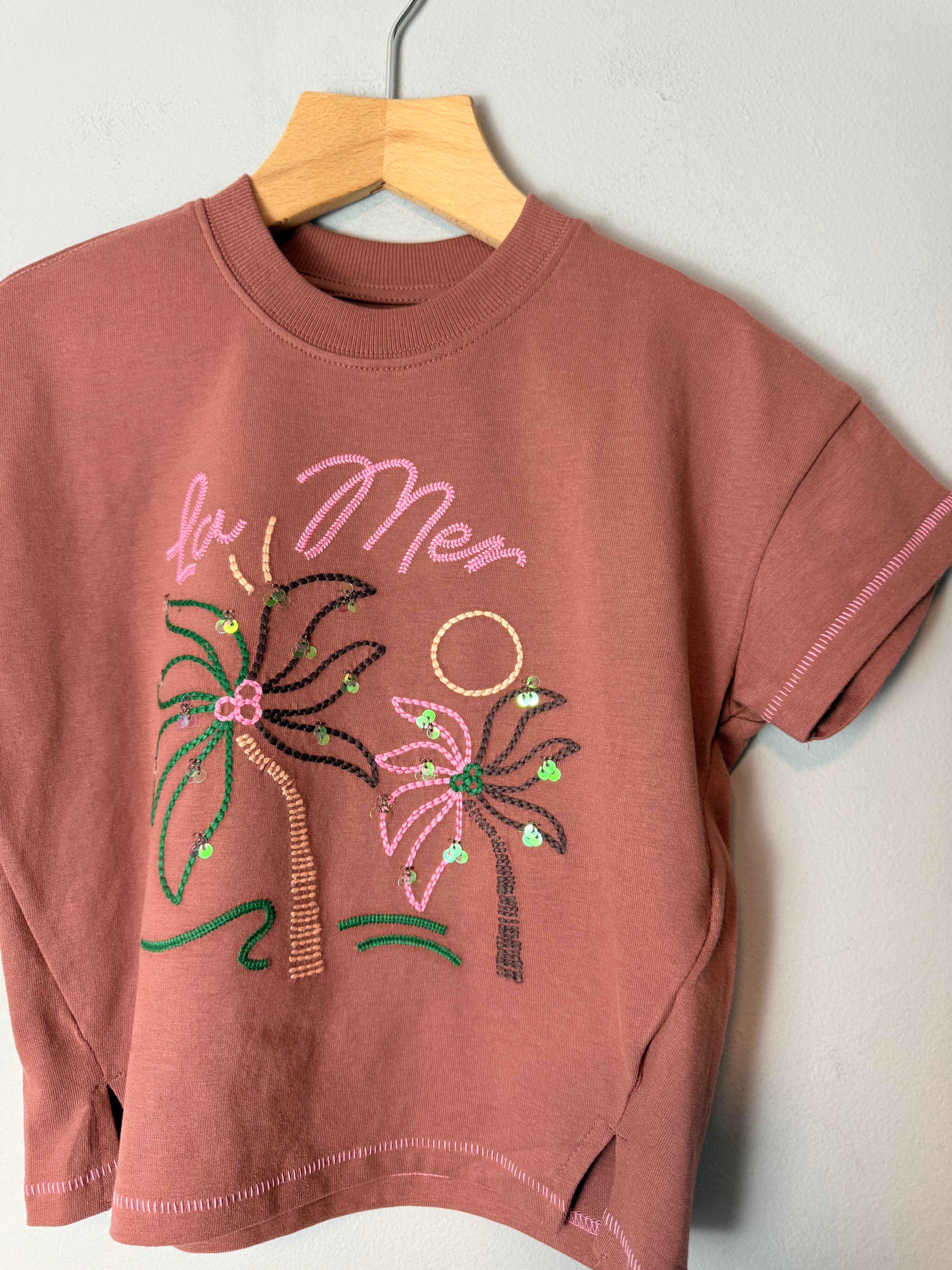 NEW Ex M&S La Mer Sequin Short Sleeve Top - Girls 5-6 Years