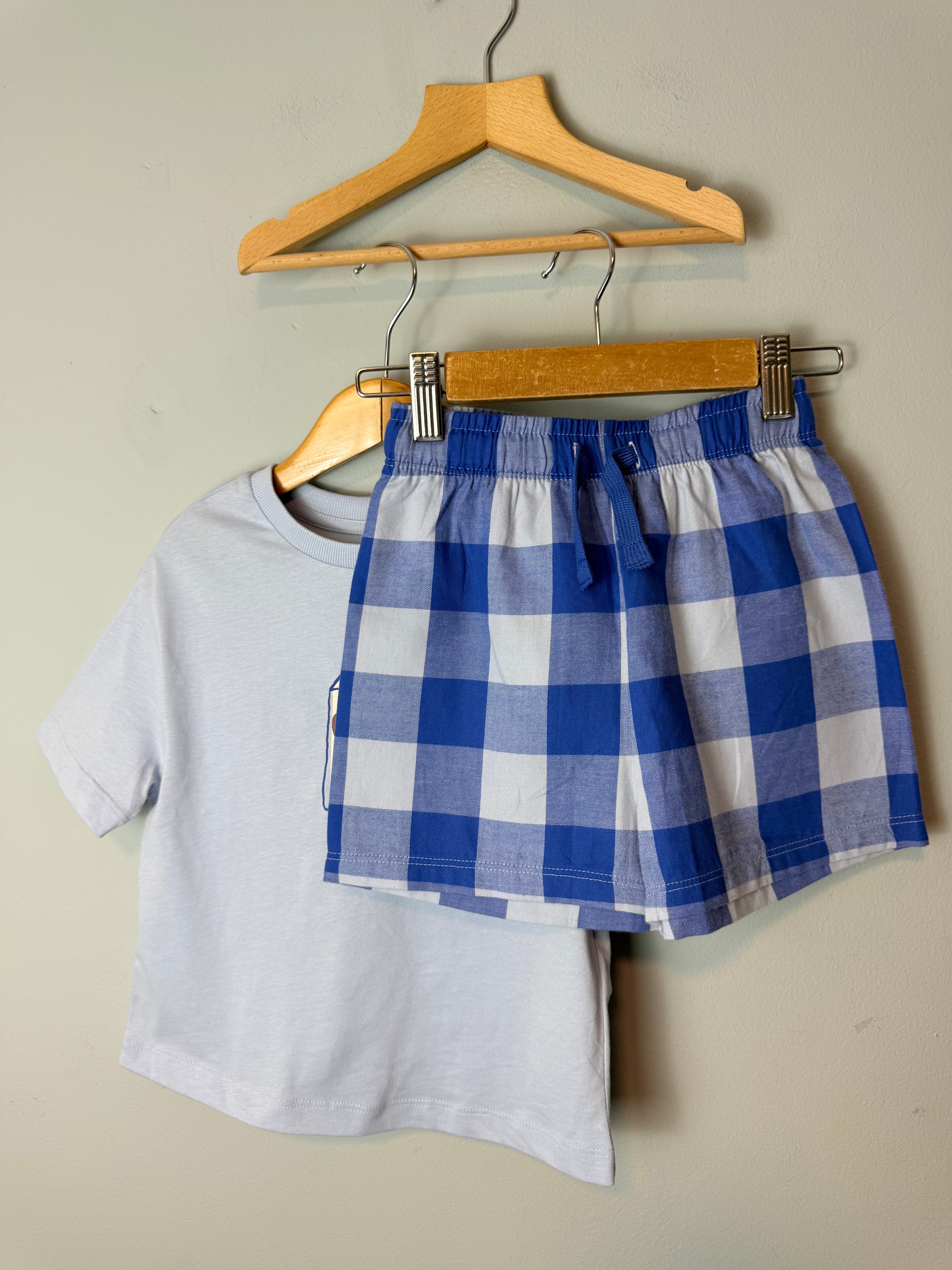 NEW Ex M&S Choco Milk Short Pyjama Set - Boys 2-3 Yearsa