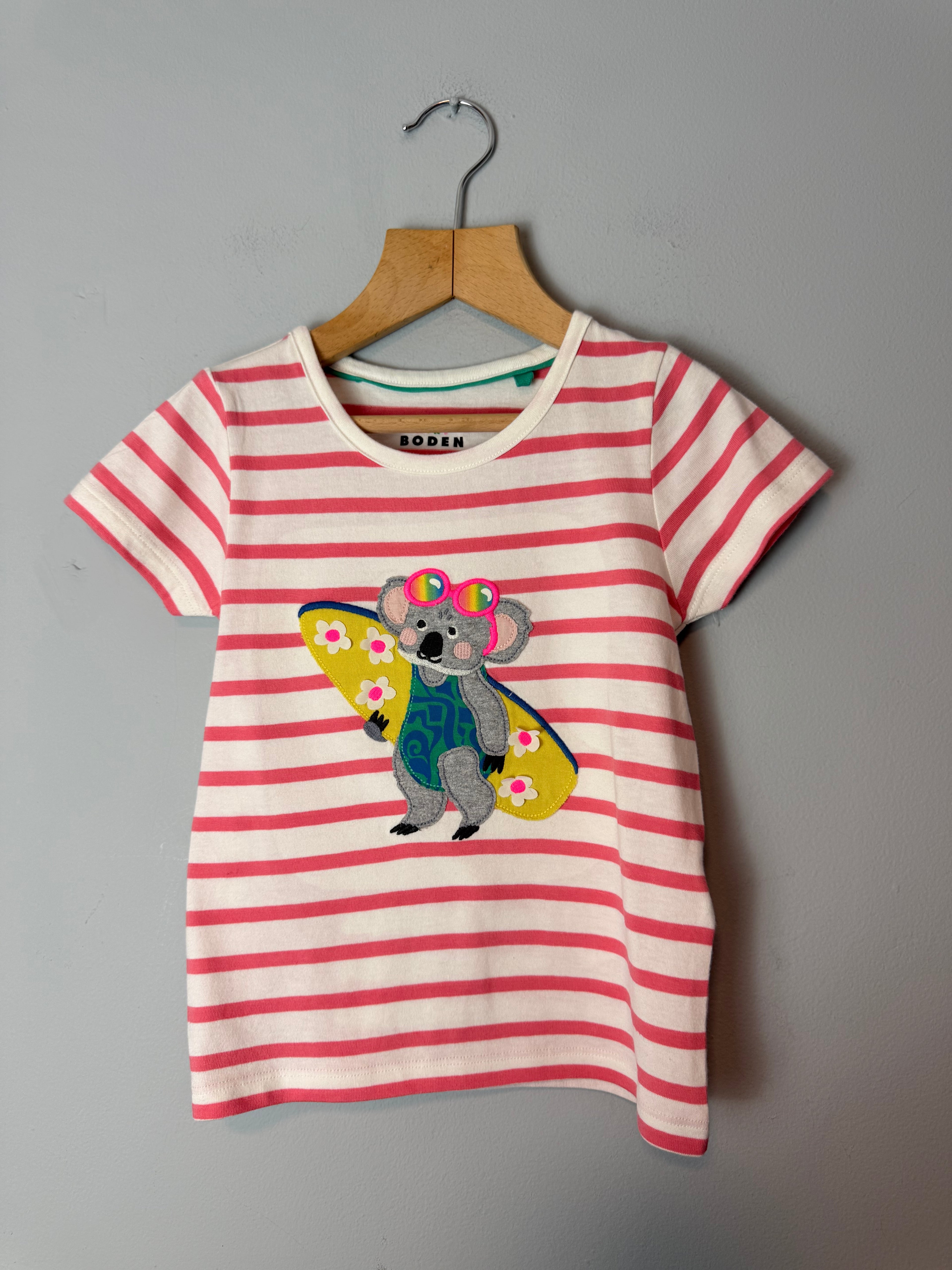 NEW Ex Boden Surfing Koala Short Sleeve Top - Girls 12-18 Months
