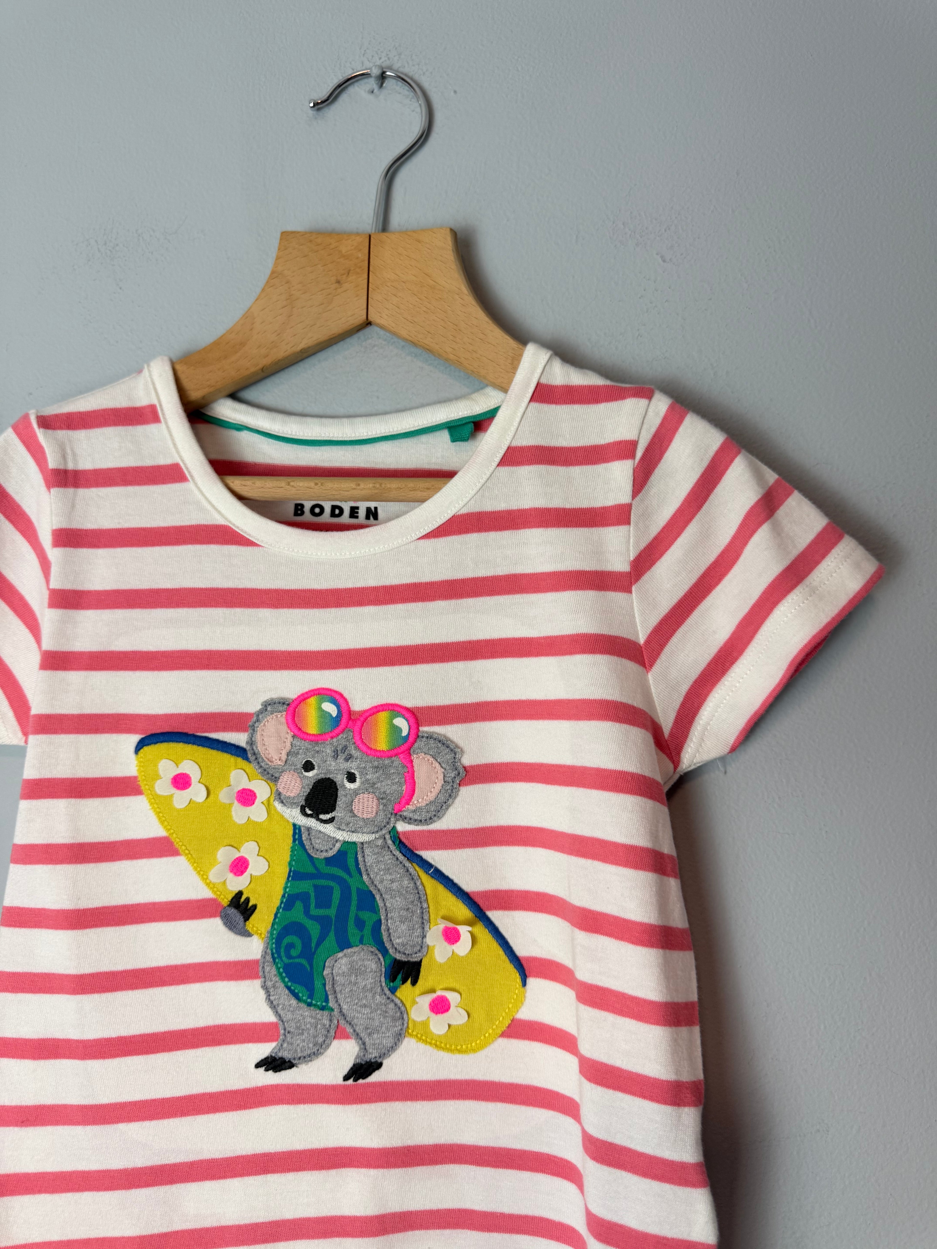 NEW Ex Boden Surfing Koala Short Sleeve Top - Girls 12-18 Months