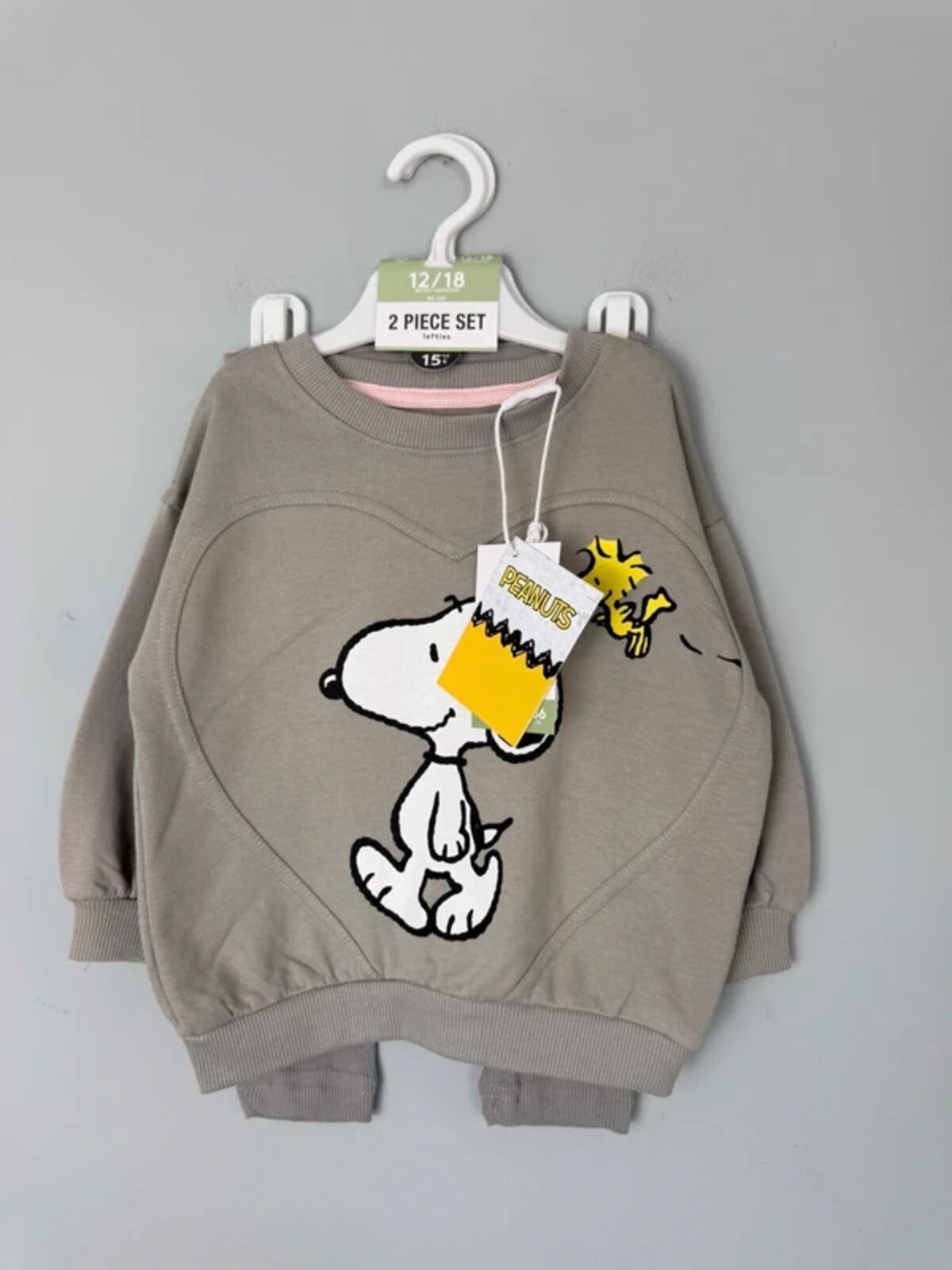 NEW Lefties Peanuts Snoopy 2 Piece Co-ord Set Jumper Leggings - Girls Boys 12-18 Months
