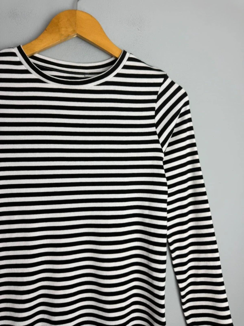 NEW Ex Next Ribbed Black & White Long Sleeve Top - Girls 14 Years