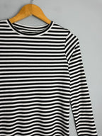NEW Ex Next Ribbed Black & White Long Sleeve Top - Girls 14 Years
