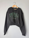 NEW Ex M&S Wicked Emerald City Black & Green Cropped Jumper Sweater - Girls 11-12 Years