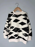 NEW Ex M&S Black & Cream No Limits Sweater Jumper - Unisex 6-7 Years