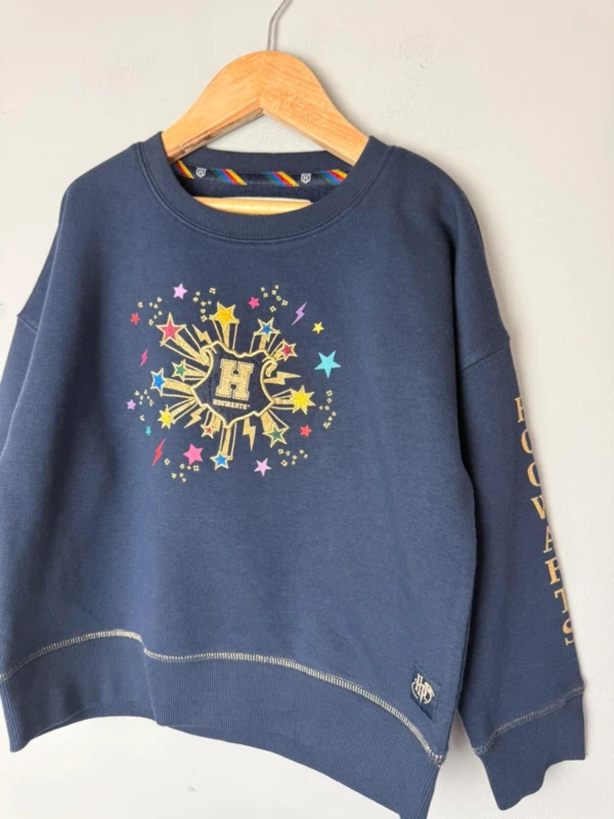 NEW Ex M&S Harry Potter Hogwarts Navy Jumper Sweatshirt - Unisex 5-6 Years
