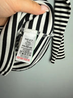 NEW Ex Next Ribbed Black & White Long Sleeve Top - Girls 14 Years
