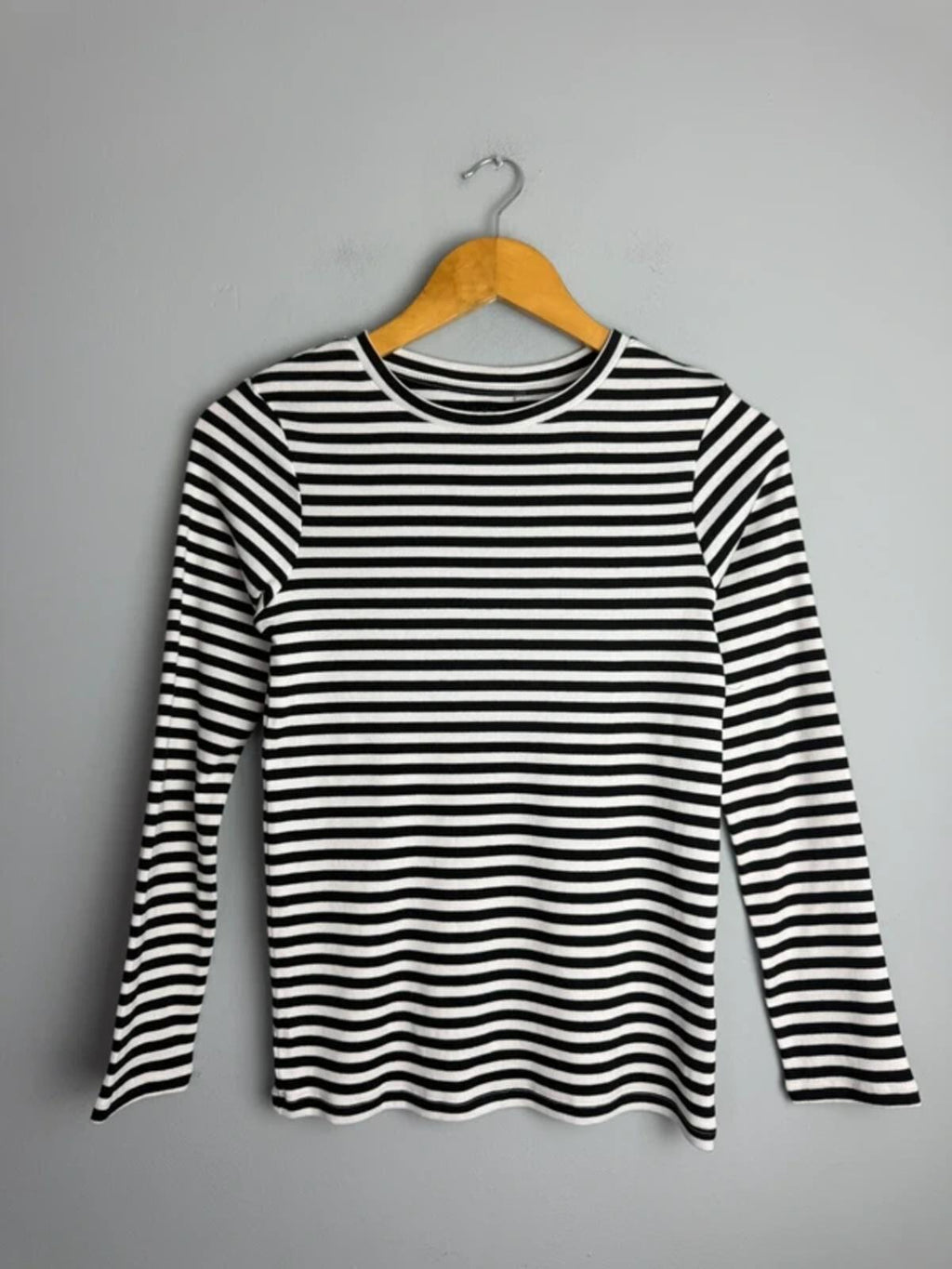 NEW Ex Next Ribbed Black & White Long Sleeve Top - Girls 14 Years