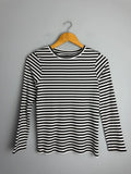 NEW Ex Next Ribbed Black & White Long Sleeve Top - Girls 14 Years