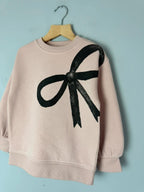 NEW Ex M&S Light Pink Bow Sweater Jumper - Girls 4-5 Years