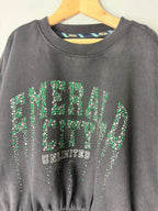 NEW Ex M&S Wicked Emerald City Black & Green Cropped Jumper Sweater - Girls 11-12 Years