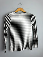 NEW Ex Next Ribbed Black & White Long Sleeve Top - Girls 14 Years
