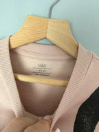 NEW Ex M&S Light Pink Bow Sweater Jumper - Girls 4-5 Years